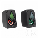 White Shark Beat RGB vezetékes hangszóró (2.0, 6 W, RGB, 3,5 mm jack, USB táp, fekete)