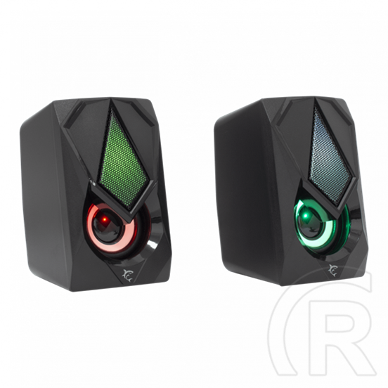 White Shark Beat RGB vezetékes hangszóró (2.0, 6 W, RGB, 3,5 mm jack, USB táp, fekete)