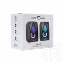 White Shark Beat RGB vezetékes hangszóró (2.0, 6 W, RGB, 3,5 mm jack, USB táp, fekete)