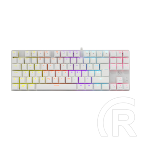 White Shark COMMANDOS GK-2106W/R-US billentyűzet (US, mechanikus Glory Red switch, 87 gomb, tenkeyless, USB 2.0, LED, fe