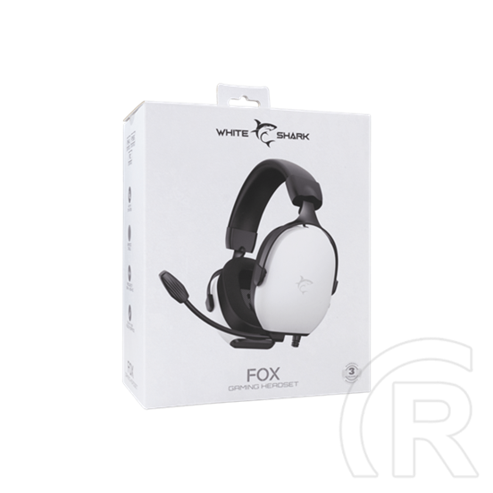 White Shark FOX-W gamer fejhallgató (vezetékes, mikrofon, 40 mm, 32 Ohm, 3,5 mm Jack, 1,8 m kábel, fehér)