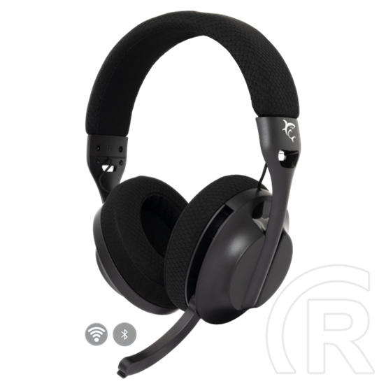 White Shark Falcon-B GH-2441B vezeték nélküli gamer fejhallgató sztereo (mikrofon, USB-C töltés, 3,5 mm jack, 40 mm, fek
