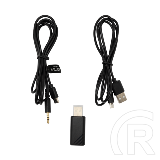 White Shark Falcon-B GH-2441B vezeték nélküli gamer fejhallgató sztereo (mikrofon, USB-C töltés, 3,5 mm jack, 40 mm, fek
