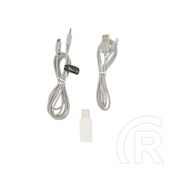 White Shark Falcon-W GH-2441W vezeték nélküli gamer fejhallgató sztereo (mikrofon, 40 mm, 3,5 mm jack, USB-C töltés, feh