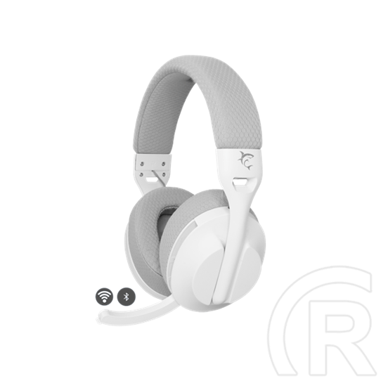 White Shark Falcon-W GH-2441W vezeték nélküli gamer fejhallgató sztereo (mikrofon, 40 mm, 3,5 mm jack, USB-C töltés, feh
