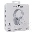 White Shark Firecrest-W WGH-2444W vezeték nélküli gamer fejhallgató (fehér, mikrofon, Bluetooth, 3,5 mm jack, 40 mm, 20