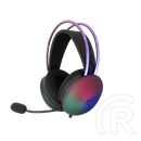 White Shark Firefly-B gamer fejhallgató (50 mm, mikrofon, RGB, 2 x 3,5 mm + USB, vezetékes, fekete)