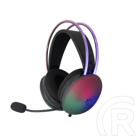 White Shark Firefly-B gamer fejhallgató (50 mm, mikrofon, RGB, 2 x 3,5 mm + USB, vezetékes, fekete)