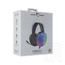 White Shark Firefly-B gamer fejhallgató (50 mm, mikrofon, RGB, 2 x 3,5 mm + USB, vezetékes, fekete)