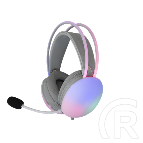 White Shark Firefly GH-2342-W gamer fejhallgató (2 x 3,5 mm + USB, mikrofon, RGB, vezetékes, fehér)