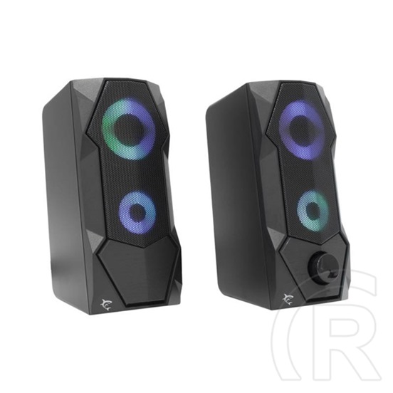 White Shark Flow RGB vezetékes hangszóró (2.0, 2x2,5W, RGB, 3,5 mm jack, USB táp, 1,35 m kábel, fekete)