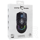 White Shark GM-5018B Caradoc-B gamer egér (vezetékes, optikai, 7 gomb, 7200 DPI, RGB, fekete)