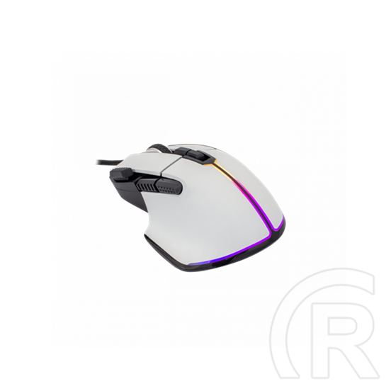 White Shark GM-9006W Marrok-W gamer egér (fehér, optikai, 12000 DPI, USB 2.0, 9 gombos, RGB, 1000 Hz, fonott kábel)