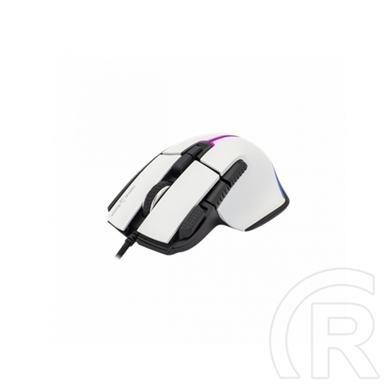 White Shark GM-9006W Marrok-W gamer egér (fehér, optikai, 12000 DPI, USB 2.0, 9 gombos, RGB, 1000 Hz, fonott kábel)