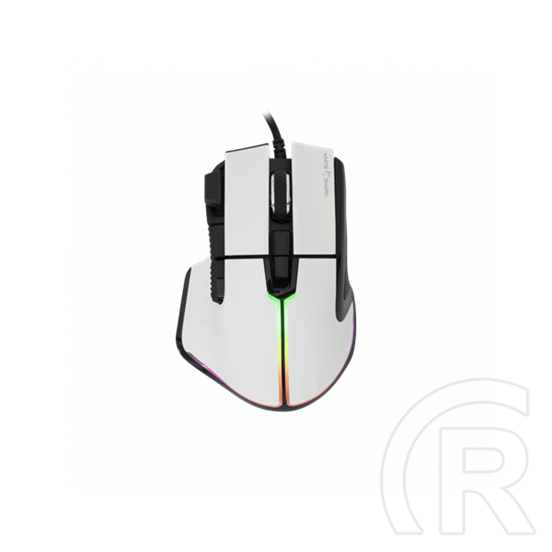 White Shark GM-9006W Marrok-W gamer egér (fehér, optikai, 12000 DPI, USB 2.0, 9 gombos, RGB, 1000 Hz, fonott kábel)