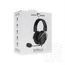 White Shark Gorilla GH-2341 gamer fejhallgató (3,5 mm jack, levehető mikrofon, 53 mm driver, vezetékes, fekete-ezüst)