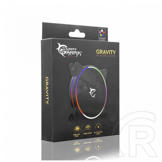 White Shark Gravity ventilátor (120 mm, 1100 RPM, 25 dBA, hidraulikus csapágy, 12 V)