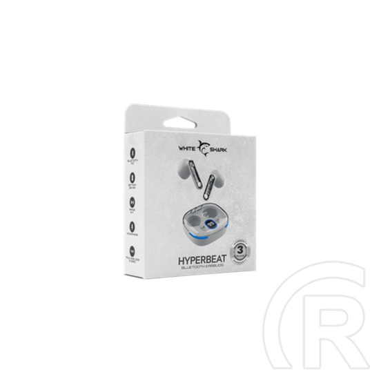 White Shark Hyperbeat-W GEB-TWS37W bluetooth in-ear fülhallgató sztereo (v5.3, mikrofon, USB-C, 13mm, fehér)