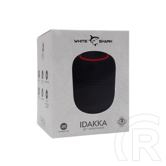 White Shark IDAKKA-B GBT-619B bluetooth hordozható hangszóró (v5.1, 2x5W, 2400mAh akkumulátor, TWS, RGB világítás, feket