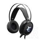 White Shark Margay vezetékes gamer fejhallgató (mikrofon, 50 mm, 32 ?, 20-20000 Hz, 2x3,5 mm + USB 2.0, LED 7 szín, feke