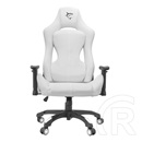 White Shark Monza-W Gamer szék (fehér, PU bőr, puha nyak- és fejpárna, lélegző felület, 120 kg)