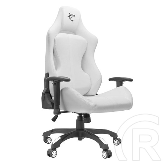 White Shark Monza-W Gamer szék (fehér, PU bőr, puha nyak- és fejpárna, lélegző felület, 120 kg)