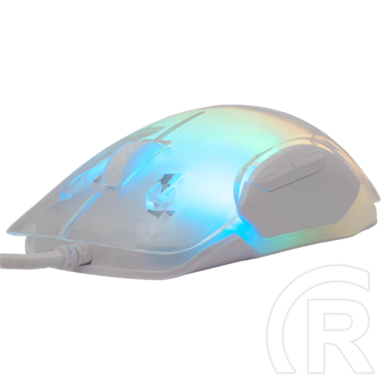 White Shark Mordred-W gamer egér (vezetékes, optikai, 7 gomb, 12000 DPI, USB 2.0, RGB, fehér)