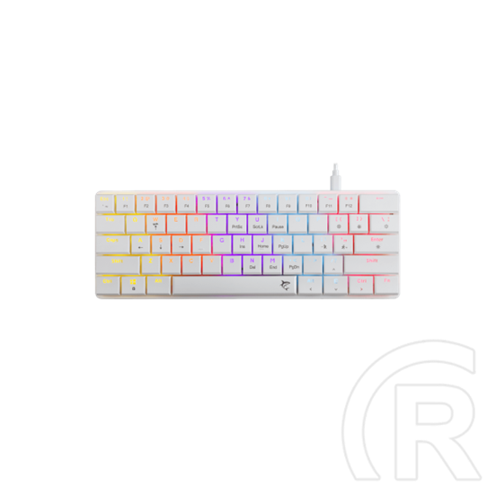 White Shark Nagamaki GK-006211W/R-US billentyűzet (US, vezetékes, mechanikus, 61 gomb, RGB világítás, USB 2.0, fehér)