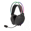 White Shark OX RGB gamer fejhallgató (vezetékes, levehető mikrofon, RGB világítás, 50 mm, 2x3,5 mm jack+USB, fekete)