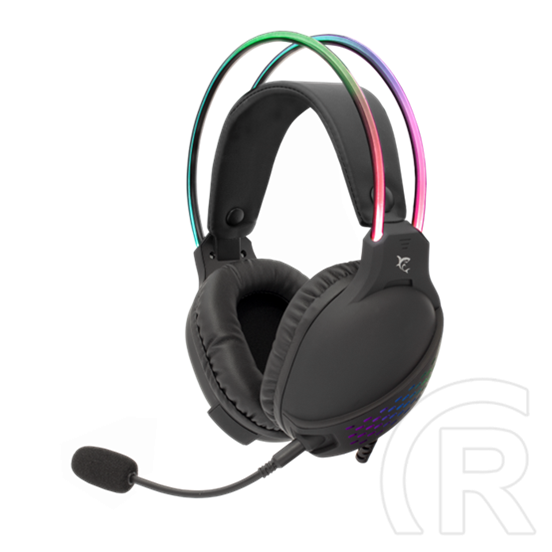 White Shark OX RGB gamer fejhallgató (vezetékes, levehető mikrofon, RGB világítás, 50 mm, 2x3,5 mm jack+USB, fekete)