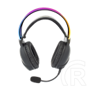 White Shark OX RGB gamer fejhallgató (vezetékes, levehető mikrofon, RGB világítás, 50 mm, 2x3,5 mm jack+USB, fekete)