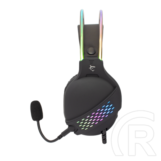 White Shark OX RGB gamer fejhallgató (vezetékes, levehető mikrofon, RGB világítás, 50 mm, 2x3,5 mm jack+USB, fekete)