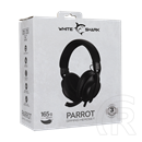White Shark Parrot-B GH-2440B gamer fejhallgató (vezetékes, mikrofon, sztereó, 40 mm hangszóró, 3,5 mm Jack, fekete)