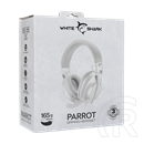 White Shark Parrot GH-2440W/G mikrofonos gamer fejhallgató (vezetékes, sztereó, 3,5 mm jack, 1,8 m kábel, 40 mm hangszór