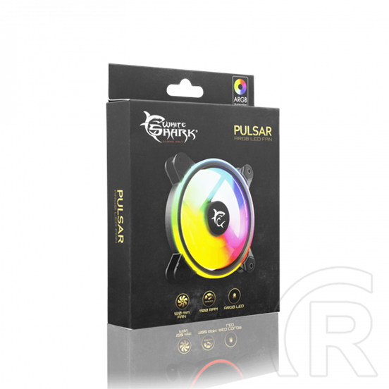White Shark Pulsar ventilátor (120 mm, 1100 RPM, 25 dBA, ARGB, hidraulikus csapágy)