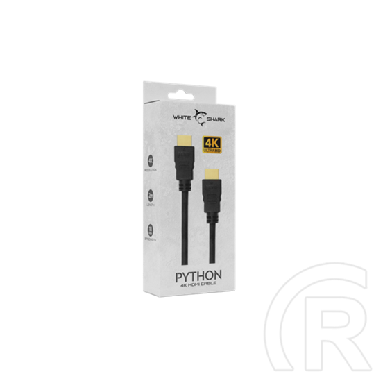 White Shark Python-2 4K HDMI-HDMI kábel (HDMI dugó / HDMI dugó, 2 m, fekete)