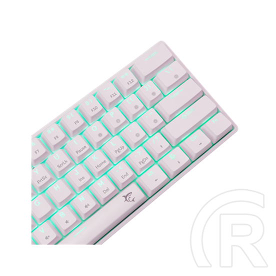 White Shark SHINOBI-2 billentyűzet (61, mechanikus, barna kapcsolók, hot-swap, RGB, vezetékes, angol, fehér)