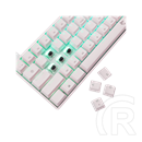 White Shark SHINOBI-2 billentyűzet (61, mechanikus, barna kapcsolók, hot-swap, RGB, vezetékes, angol, fehér)