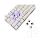 White Shark SHINOBI-2 billentyűzet (61, mechanikus, barna kapcsolók, hot-swap, RGB, vezetékes, angol, fehér)