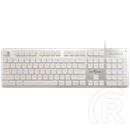 White Shark TACHI-W GK-003241W-US membrán gamer billentyűzet (US, vezetékes, 104 gomb, világítás, USB 2.0, fehér)