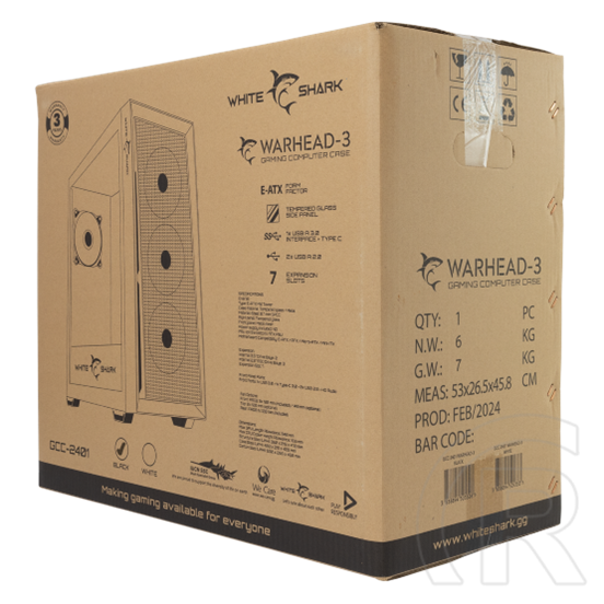 White Shark Warhead-3/B WS GCC-2401B ház (E-ATX, fekete)
