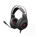 White Shark Wildcat gamer fejhallgató (mikrofon, 50 mm, vezetékes 3,5 mm + USB, 2,2 m, LED, PC/PS4/5/Xbox, fekete)