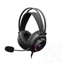 White Shark Wolf gamer fejhallgató (vezetékes, USB, mikrofon, megvilágítás, 50 mm, PC/PS4/5/Mac kompatibilis, fekete)