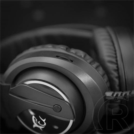 White Shark Wolf gamer fejhallgató (vezetékes, USB, mikrofon, megvilágítás, 50 mm, PC/PS4/5/Mac kompatibilis, fekete)