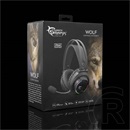 White Shark Wolf gamer fejhallgató (vezetékes, USB, mikrofon, megvilágítás, 50 mm, PC/PS4/5/Mac kompatibilis, fekete)