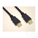 Wiretek HDMI összekötő kábel (HDMI / HDMI, v2.0, 3 m, fekete, aranyozott, fém csatlakozó)