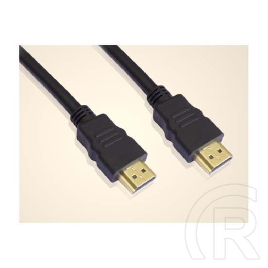 Wiretek HDMI összekötő kábel (HDMI / HDMI, v2.0, 3 m, fekete, aranyozott, fém csatlakozó)