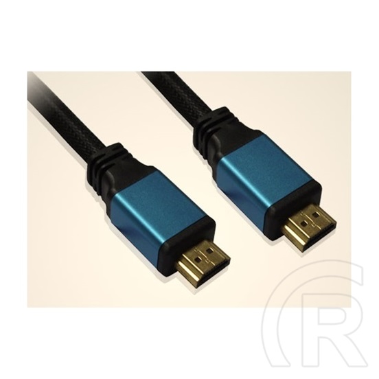 Wiretek HDMI összekötő kábel (HDMI dugó / HDMI dugó, v2.0, 5 m, fém csatlakozó, fekete)