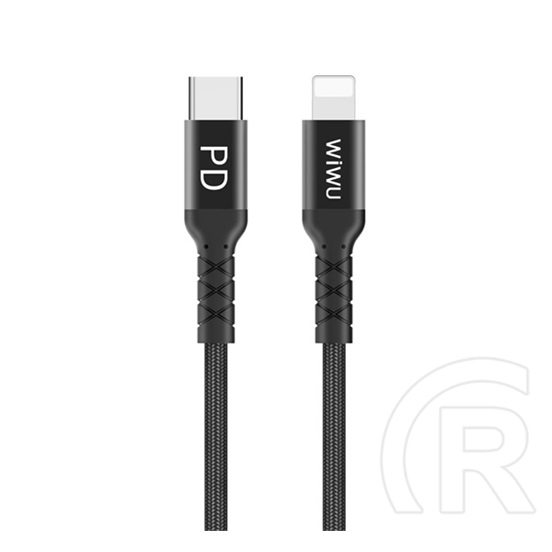 Wiwu adat- és töltőkábel (USB-C dugó / Lightning 8 pin dugó, 1 m, fekete)