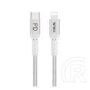 Wiwu adat- és töltőkábel (USB-C dugó / Lightning 8 pin dugó, 1 m, szürke)